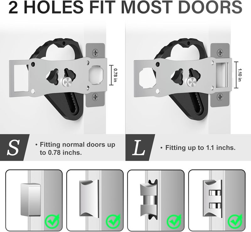 Urgeeo Portable Door Lock for Hotel Door Safety- Metal Hotel Door Locks for Travelers Security-Travel Door Lock Latches & Bolts for Additional Safety Prevent Unauthorized Entry,Black - Image 2